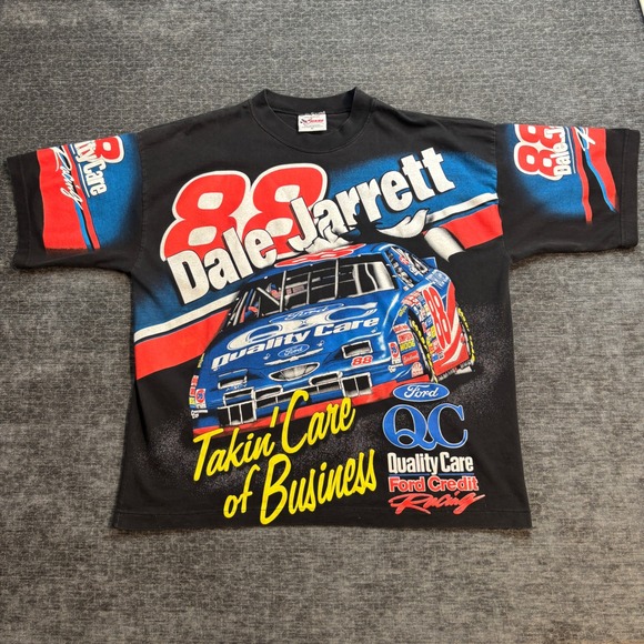 Chase Racewear Other - Vintage Dale Jarrett Graphic Tee Mens XL Racing T-Shirt Chase AOP USA NASCAR Y2K